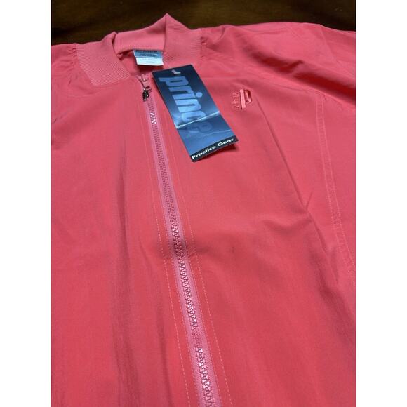 VTG 1993 Prince Tennis Salmon Pink Lightweight Zip Up Windbreaker Size L NWT - Picture 9 of 13